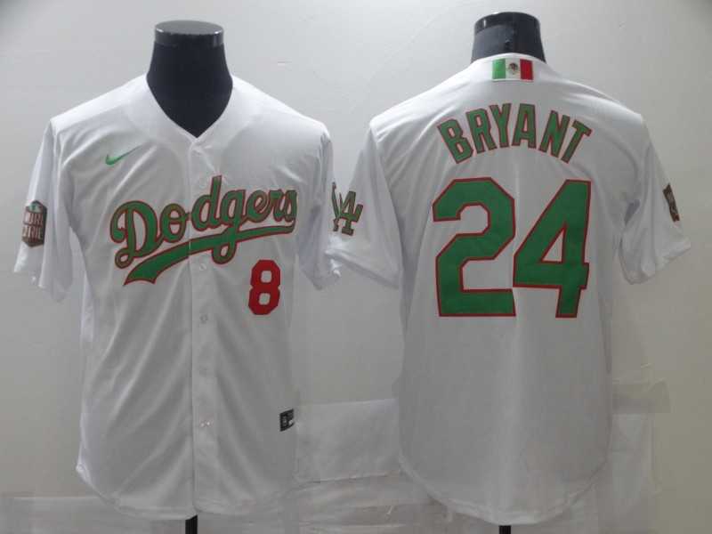 Dodgers 8 & 24 Kobe Bryant White World Series Nike Cool Base Jersey,We sell and wholesale Dodgers 8 & 24 Kobe Bryant White World Series Nike Cool Base Jersey on line form chian!